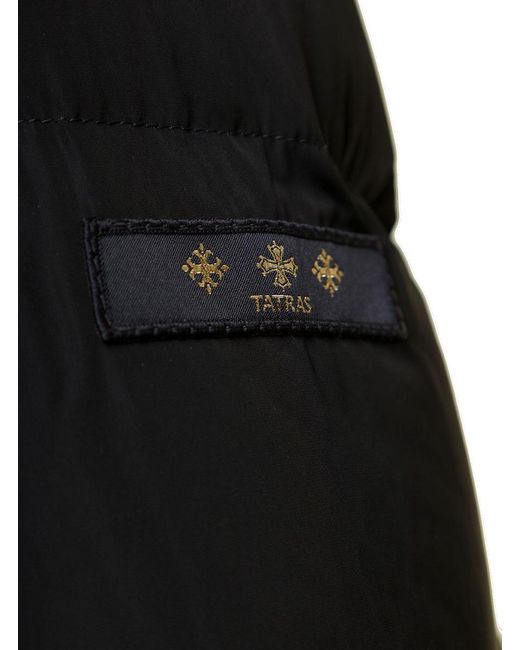 Tatras 'azara' Black Hooded Down Jacket With Logo Detail In Nylon Woman