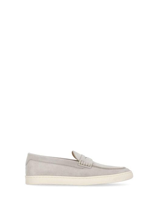 Brunello Cucinelli White Flat Shoes Grey for men