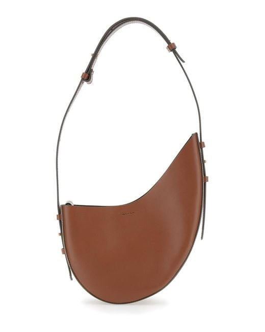 Soeur White 'Wino' Asymmetric Shoulder Bag With Laminated Logo