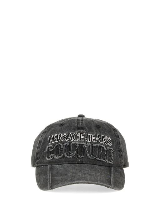 Versace Black Baseball Hat With Logo