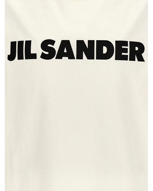 Jil Sander White Long-Sleeved T-Shirt With Logo for men