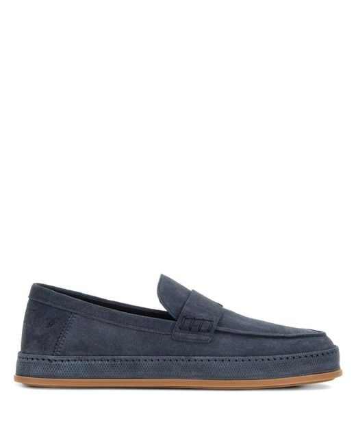 Hogan Blue Suede Flat Shoes for men