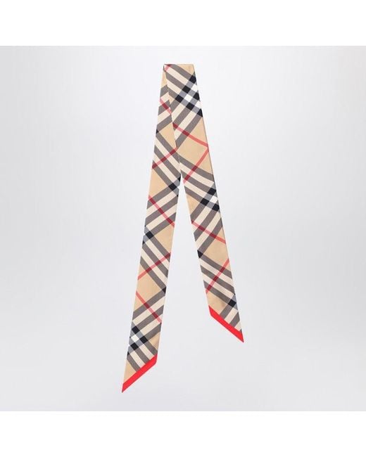 Burberry Pink Thin Scarf Check
