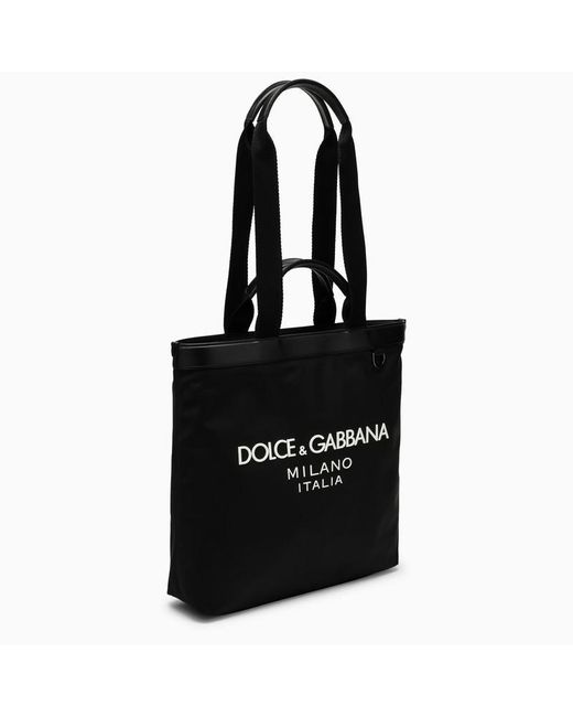 Dolce & Gabbana Dolce&gabbana Black Nylon Shopping Bag With Logo for men