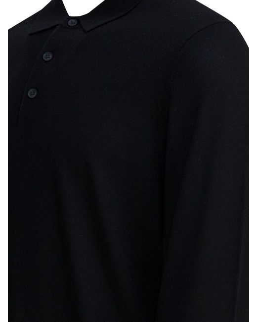 Vince Blue Merino Wool Polo Shirt for men