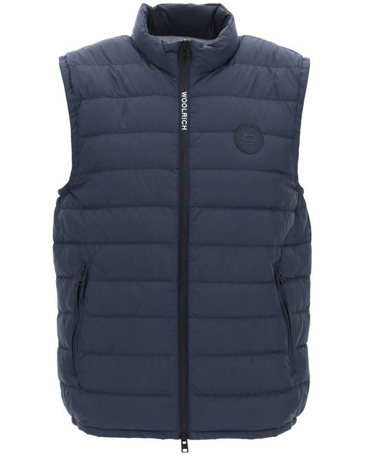 Woolrich Blue Sundance Puffer Vest for men