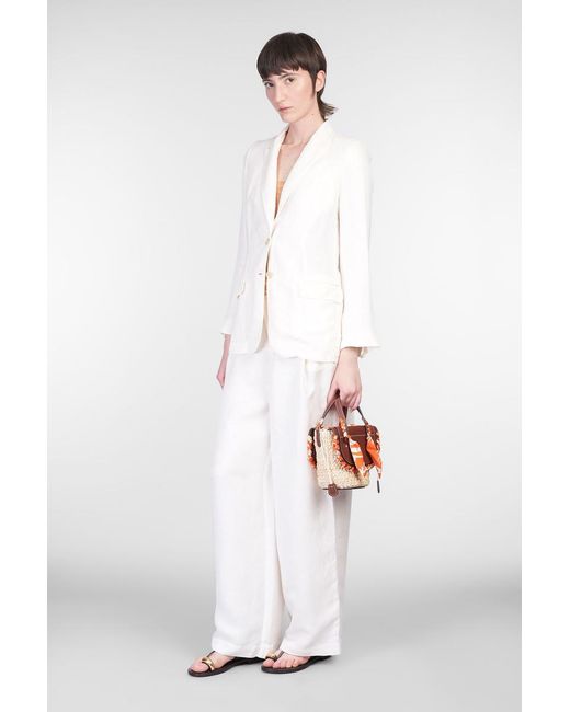 120% Lino White Blazer