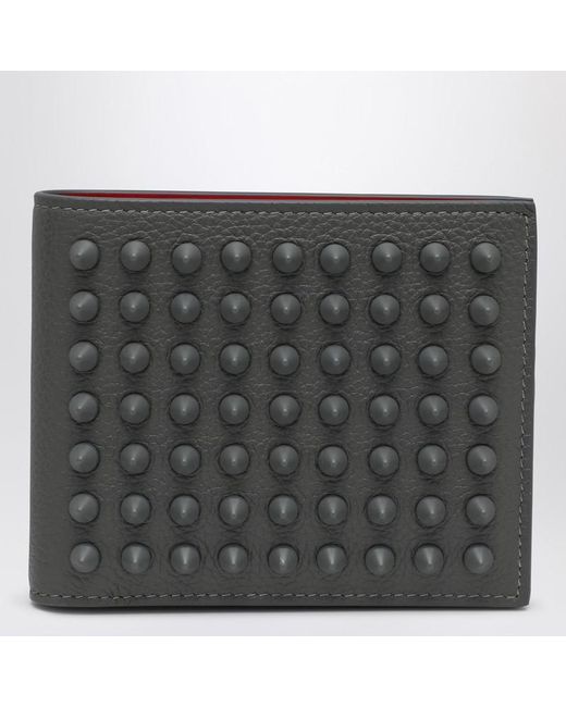 Christian Louboutin Gray Funky Smoky Studded Leather Wallet for men