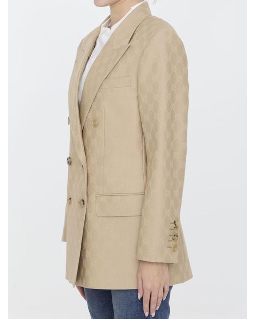Gucci Natural GG Jacquard Wool Jacket