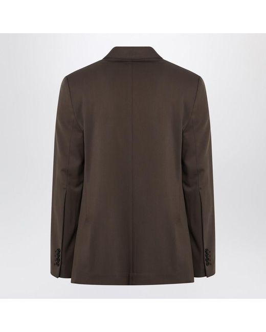 AMI Brown Single-Breasted Jacket for men