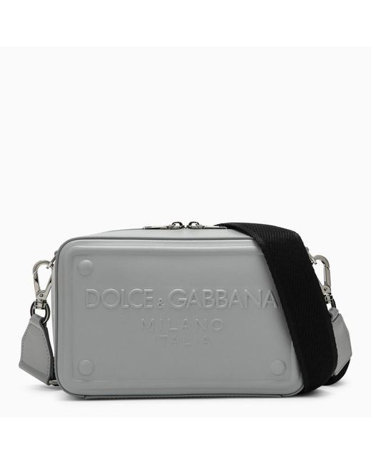 Dolce & Gabbana Gray Dolce&Gabbana Calfskin Shoulder Bag for men