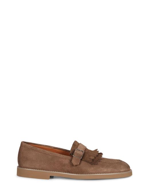 Doucal's Brown Suede Monk-strap Shoes for men