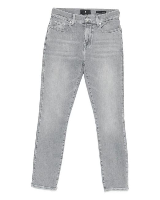 7 For All Mankind Gray Relaxed Skinny Full Scale