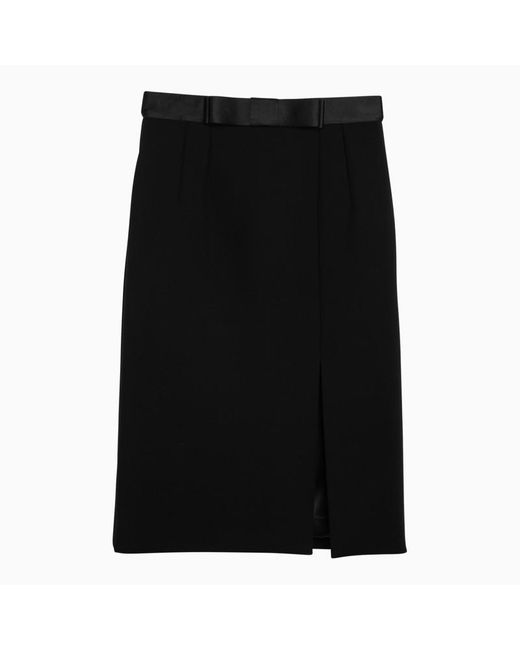 Dolce & Gabbana Black Dolce&Gabbana Wool-Blend Midi Pencil Skirt