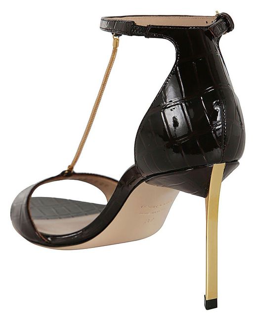 Tom Ford Black Mid Heel Sandals Shoes