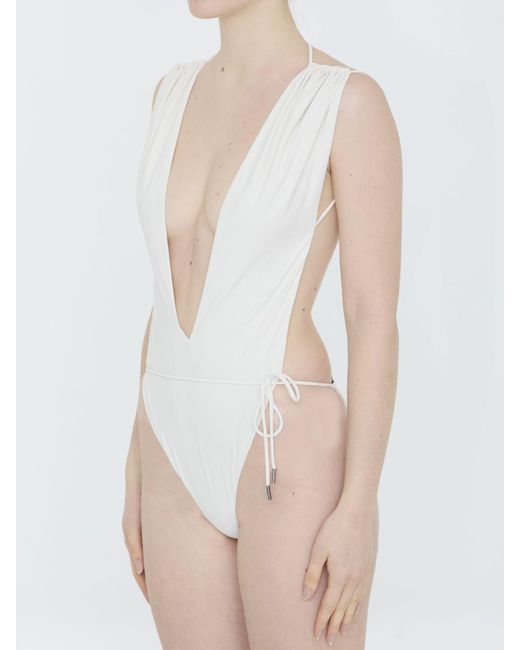 Saint Laurent White One-Piece Swimsuit