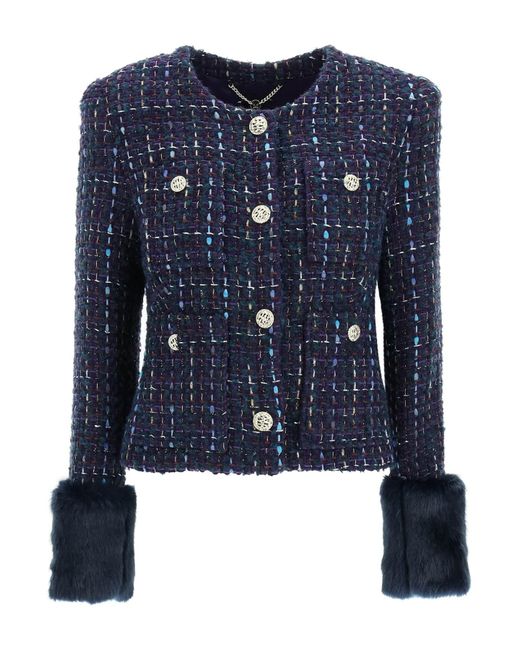 MARCIANO BY GUESS 'secret' Tweed Jacket in Blue | Lyst