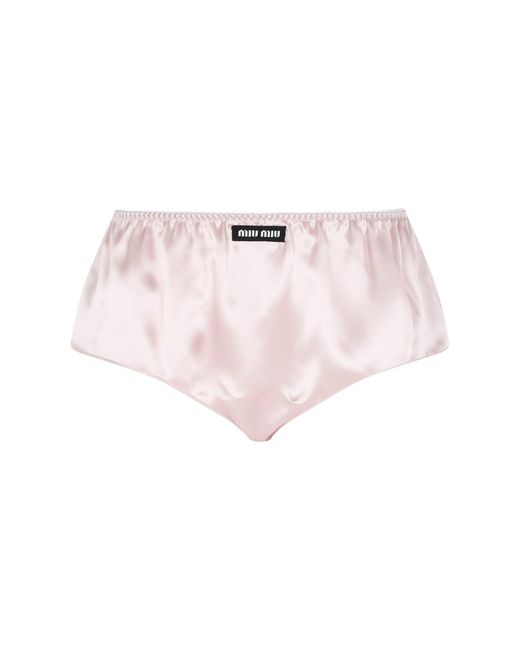 Miu Miu Pink Opale Satin Pant Underwear