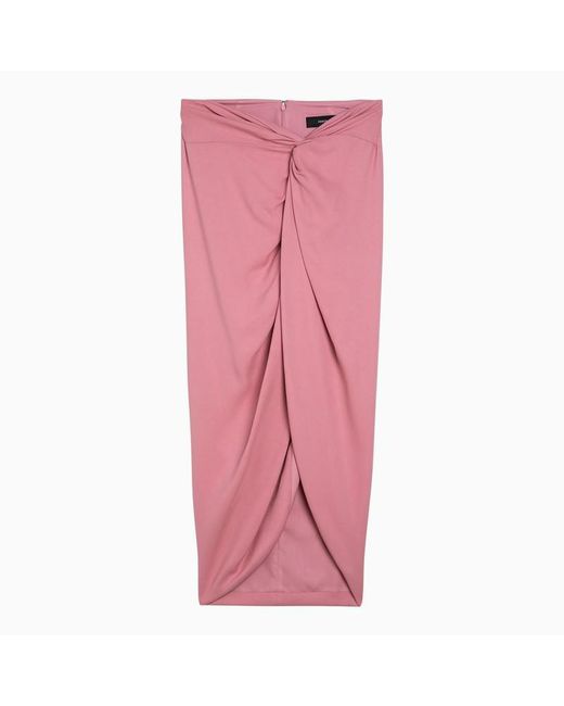 FEDERICA TOSI Pink Midi Skirt With Knot