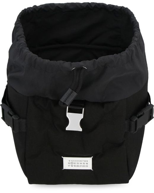 Maison Margiela Black Glam Slam Canvas Backpack for men
