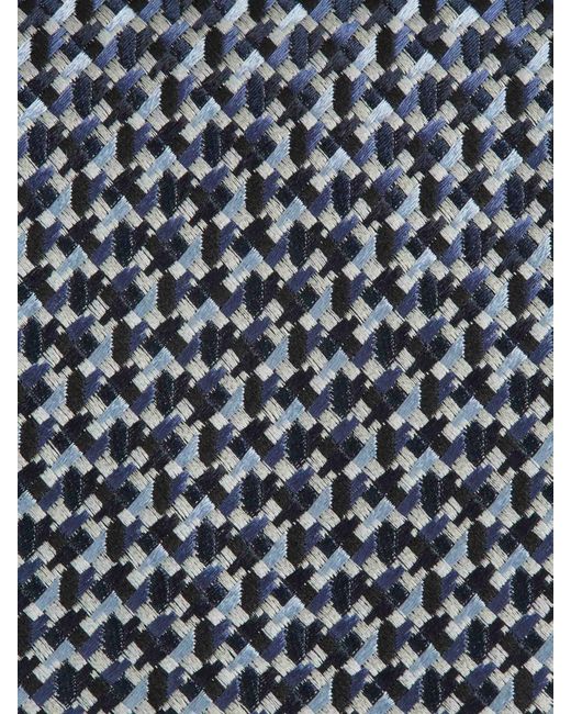 Zegna White Geometric Pattern Tie for men
