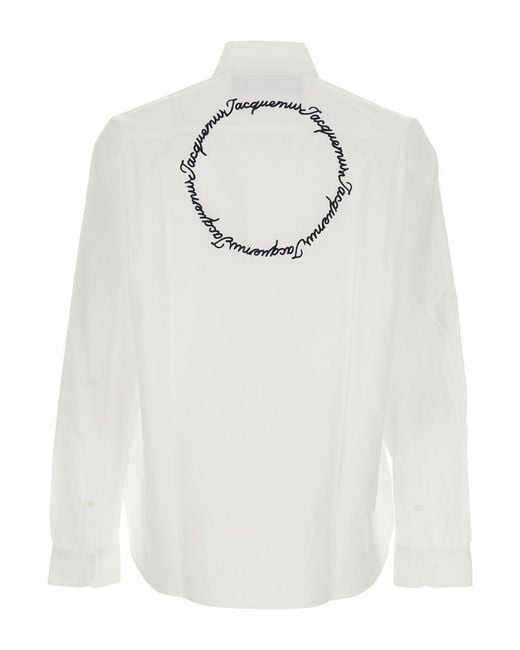 Jacquemus White 'Henri' Shirt With Lettering Logo On The Back for men