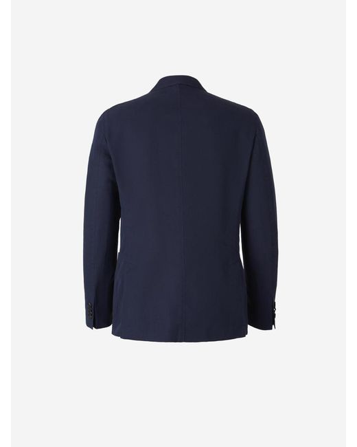 Incotex Blue Plain Linen Suit for men
