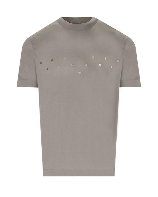 Emporio Armani Gray Puffy Moon T-Shirt With Logo for men
