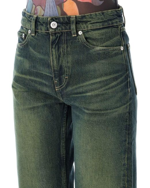 Our Legacy Green Boot Cut Jeans