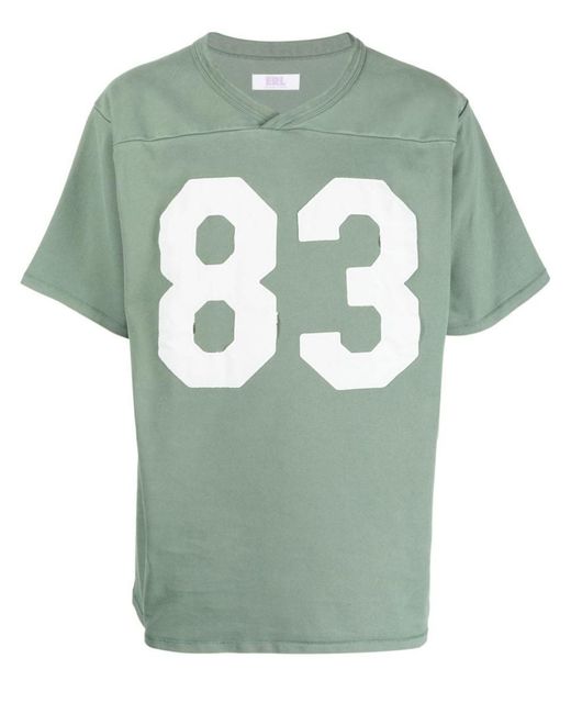 ERL Green Number-print Cotton T-shirt for men