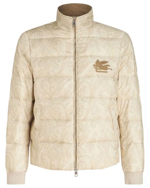 Etro Natural Paisley-print Padded Jacket for men