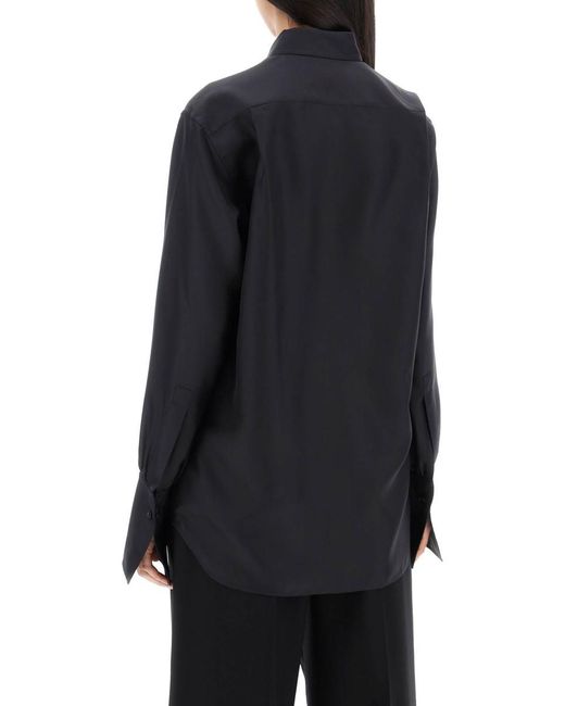 Burberry Blue Long-Sleeved Silk Shirt