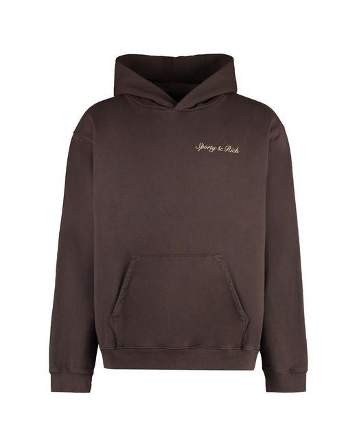 Sporty & Rich Brown Cotton Hoodie for men