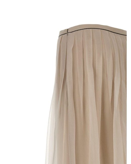Brunello Cucinelli Natural Silk Tulle Skirt