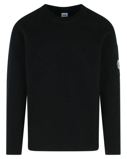 C P Company Black Grs' Wool Blend Sweatshirt for men