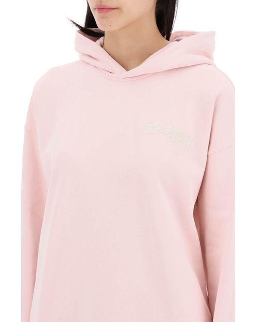 Ganni Pink Hoodie With Isoli Fabric
