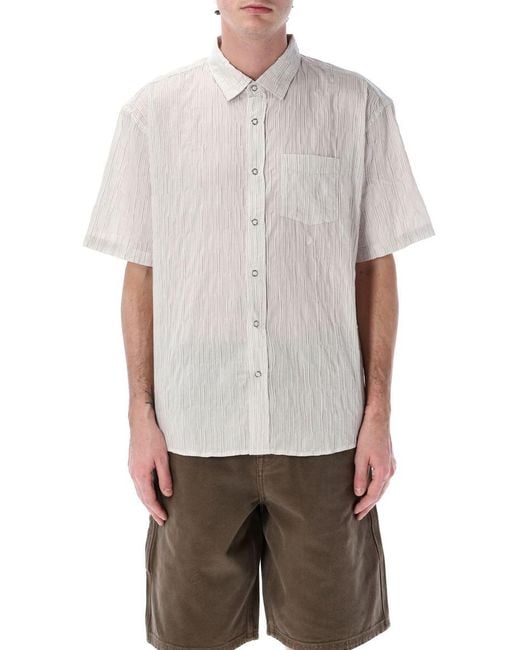 Stussy White Wavy Stripe Shirt for men