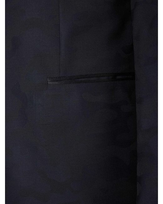 Sartorio Napoli Blue Camouflage Pattern Blazer for men
