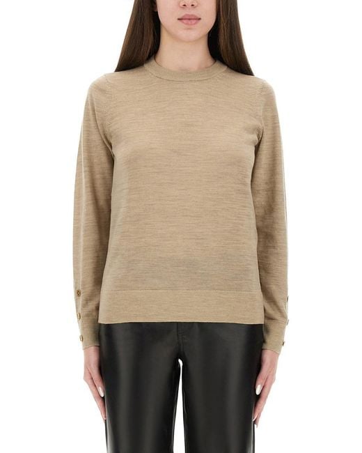 Michael Kors Natural Regular Fit Merino Wool Sweater