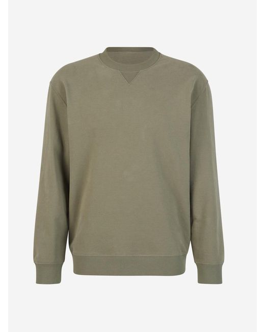 Brunello Cucinelli Green Cotton Crewneck Sweatshirt for men