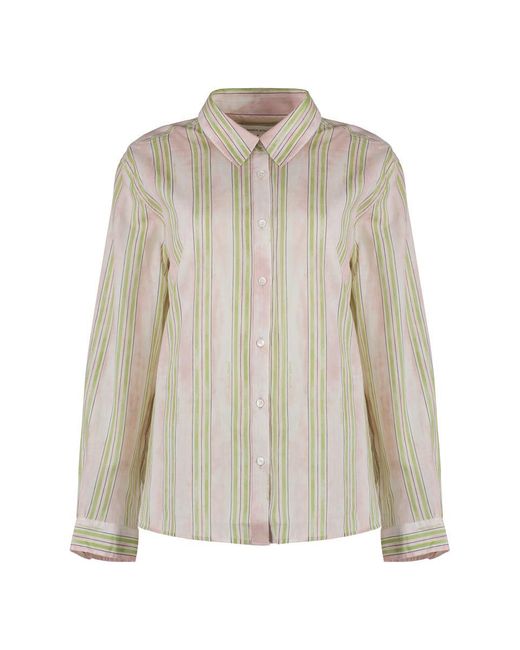 Maison Kitsuné Natural Striped Cotton Shirt