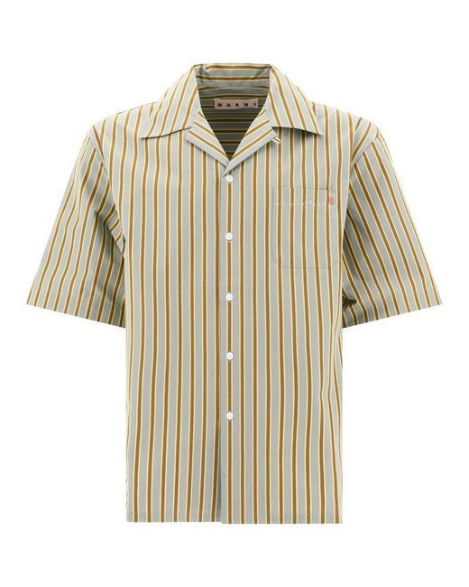 Marni Natural Poplin Striped Shirt for men