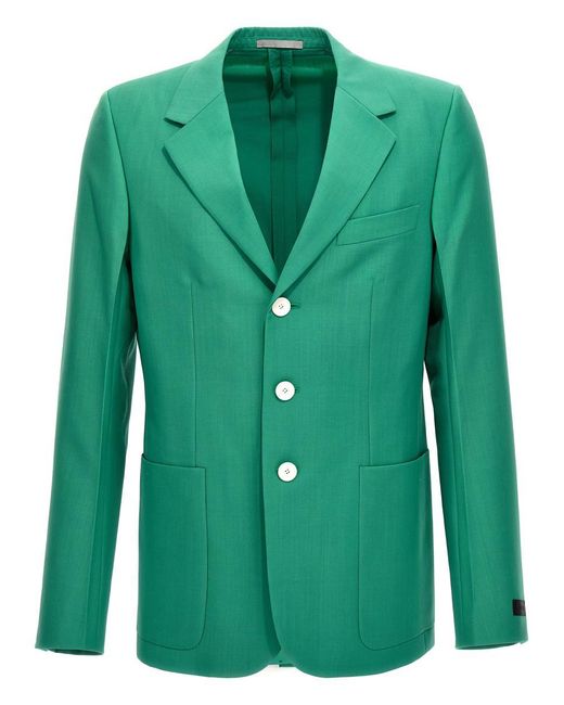 Lanvin Green Single-breasted Blazer Jackets for men