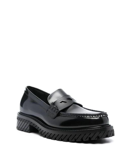 Off-White c/o Virgil Abloh Black Combat Leather Loafers