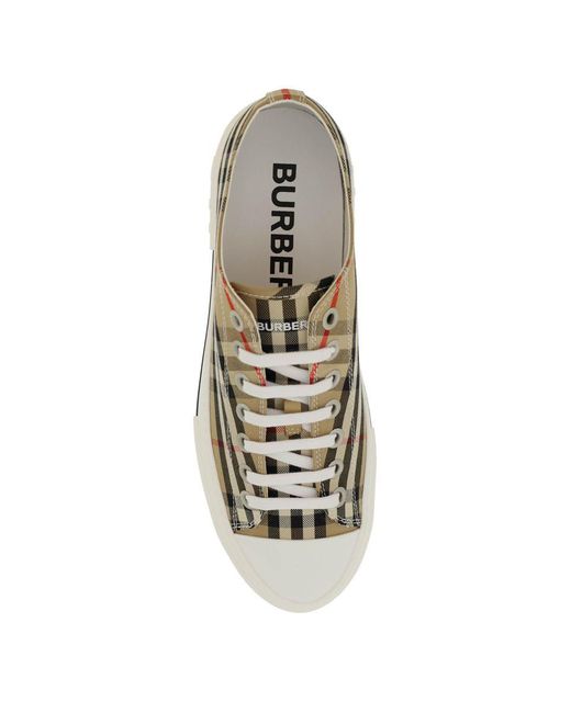Burberry Natural Vintage Check Canvas Sneakers for men