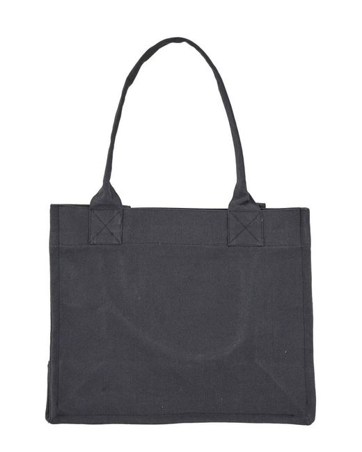 Ganni Black Large Tote Bag With Logo