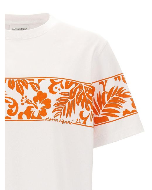 Maison Kitsuné Orange 'Tropical Band' T-Shirt for men