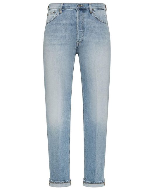 Dondup Blue Icon Regular Fit Cotton Jeans