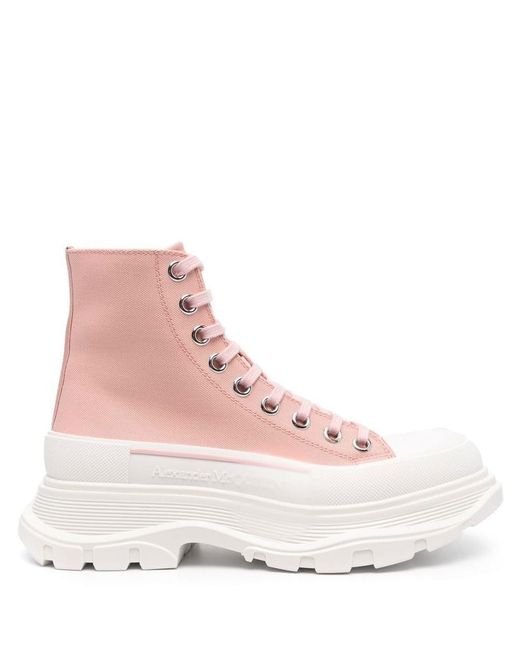 Alexander McQueen Pink Tread Slick Ankle Boots