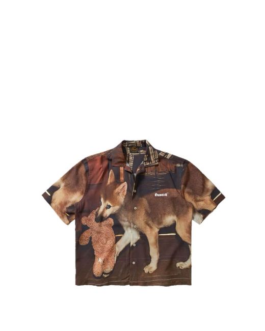 Fuct Brown Camp Collar Shirt for men